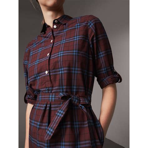 burberry check cotton tunic dress|burberry plaid dresses.